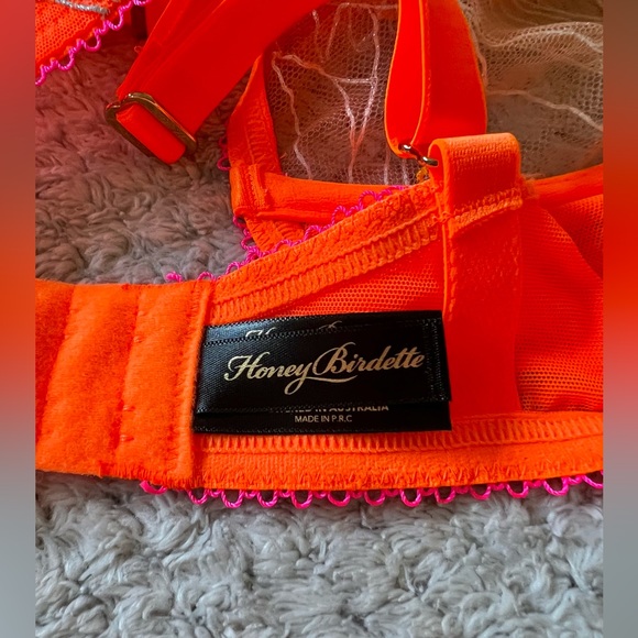 🧡⚡️💥 Honey Birdette Dixie Orange Bra 💥⚡️🧡 AU 12F / UK 34F BNWT - Picture 13 of 17